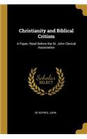 Christianity and Biblical Critism