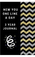 New You One Line A Day: Ultimate Prompt 3 Year Journal One Line A Day Memory Lined Notebook. This is a 6X9 375 Page Diary To Jot Daily Memories In. Makes A Great Birthday, 