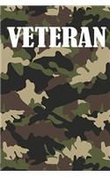Veteran: Notebook Gift for Veteran / 120 lined pages / size 6x9 inch