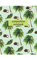 Composition Notebook: Collage Ruled, Tropical Design, Great For School Notes