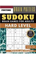 Hard Sudoku: 300 Hard Sudoku Books For Adults With Answers Brain Games For Adults Activities Book Also Sudoku For Seniors (hard Sudoku Puzzle Books Vol.51)(51 Hard Sudoku Puzzle Books)
