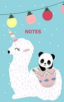 Notes: A Whimsical Magical Llamacorn, Llama and Panda, Cupcakes and Doodle Rainbows Notebook Journal - Magical Forest Fairies, Llama, Caticorn, Unicorn - I
