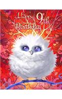 Happy 9th Birthday: Pretty Snow Owl Sketch Book for Kids. Perfect for Doodling, Drawing and Sketching. Way Better Than a Birthday Card!