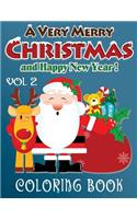 Merry Christmas and Happy New Year Coloring Book - 80 Pages A4 (Volume 2)
