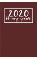 2020 Is My Year 6x9 Blank Lined Notebook - Journal (Paperback, black & red Cover) - Motivational 2020 New Year's Gift