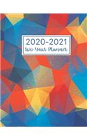 2020-2021 Two Year Planner: Geometric Shapes Cover - 2 Year Monthly Calendar 2020-2021 Monthly - 24 Months Agenda Planner with Holiday - Therapy Appointments Organized Schedule