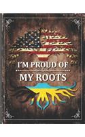 Im Proud of My Roots: Vintage Bahamas and American Flag Personalized Gift for Coworker Friend Lightly Lined Pages Daily Journal Diary Notepad