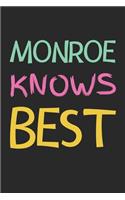 Monroe Knows Best: Lined Journal, 120 Pages, 6 x 9, Monroe Personalized Name Notebook Gift Idea, Black Matte Finish (Monroe Knows Best Journal)