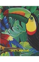 Parrot Sketchbook: blank journal-Blank sketchbook for drawing 8.5 x 11 inch 150 pages: Parrot Blank journal, Blank Sketchbook &blank notebook, sketch, Draw & Doodle & 