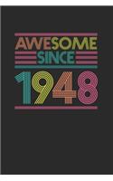 Awesome Since 1948: Graph Paper Notebook - Birthday Gift or Anniversary Gift Idea