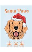 Santa paws: Blank Lined Notebook Journal, Notebook Gift 110 pages 8.5 x 11'' Blank Lined Journal - ... - for Journalism, Notes, Composition Book