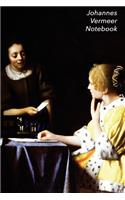 Johannes Vermeer Notebook: Mistress and Maid Journal - 100-Page Beautiful Lined Art Notebook - 6 X 9 Artsy Journal Notebook (Art Masterpieces)