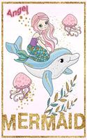 Angel Mermaid: Wide Ruled Composition Book Diary Lined Journal