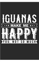 Iguanas Make Me Happy: 120 Blank Lined Pages Softcover Notes Journal, College Ruled Composition Notebook, 6x9 Funny Pet Animal Quote Design Cover(2 Gifts for Animal Lovers)