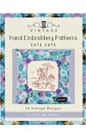 Vintage Hand Embroidery Patterns Cute Cats
