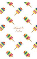 Popsicle Notes: 6"x9" Notebook Watercolor Texture Design Popsicle Ice Cream Pattern Cover. 108 Blank Lined Pages Matte Softcover Note Book Journal