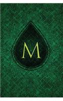 Monogram M Journal: Blank Notebook Diary Memoir Log Logue(13 Monogram Chartreuse 365 Lined)
