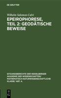 Epeirophorese, Teil 2: Geodätische Beweise: (1930 Sitzungsberichte Der Heidelberger Akademie Der Wissenschafte)