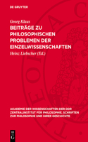 Beiträge Zu Philosophischen Problemen Der Einzelwissenschaften