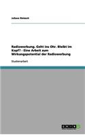 Radiowerbung. Geht ins Ohr. Bleibt im Kopf? - Eine Arbeit zum Wirkungspotential der Radiowerbung: (German)
