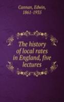 history of local rates in England, five lectures