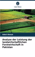 Analyse der Leistung der landwirtschaftlichen Forstwirtschaft in Pakistan