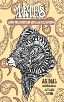 Libros para colorear geniales para adultos - Diseños para aliviar el estrés - Animal - Aries