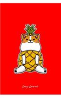 Corgi Journal: Lined Journal - Corgi Pineapple Cute Pet Dog Lover Gift - Red Ruled Diary, Prayer, Gratitude, Writing, Travel, Notebook For Men Women - 6x9 120 page