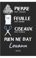 Rien ne bat Louann - Notes: Noms Personnalisé Carnet de notes / Journal pour les filles et les femmes. Kawaii Pierre Feuille Ciseaux jeu de mots. Fournitures scolaires, premier