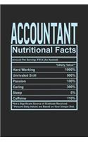 Accountant Nutritional Facts: 6x9 checkered notebook, 120 Pages, Composition Book and Journal, funny gift for your favorite Accountant