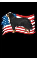 Bernese Mountain Dog US Flag: Notebook / Journal For Your Everyday Needs - 110 Dotted Pages Large 6x9 inches Gift For Men and Women