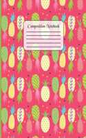 Composition Notebook: College Ruled Blank Lined 7.5 x 9.25 Book White 110 pages(3 Pineapple)
