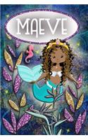 Mermaid Dreams Maeve: Wide Ruled - Composition Book - Diary - Lined Journal