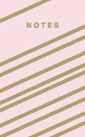 Notes: Cute Lined Journal for Mindfulness Writing and Reflecting with Modern Diagonal Stripes Cover in Taupe and Blush