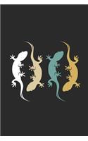 Retro Gecko: Geckos Notebook, Dotted Bullet (6 x 9 - 120 pages) Animal Themed Notebook for Daily Journal, Diary, and Gift