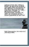 Address of the Hon. Philip A. Roach, on the Three Hundred and Eighty-Fifth Anniversary of the Discov