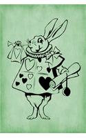Alice in Wonderland Journal - White Rabbit With Trumpet (Green): 100 page 6 x 9 Ruled Notebook: Inspirational Journal, Blank Notebook, Blank Journal, Lined Notebook