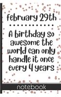 February 29th - A Birthday So Awesome the World Can Only Handle It Once Every Four Years