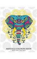 Mandala Coloring Book Animals - Insects - Fruits - Aquatic: Beautiful Coloring Book with 25 Big Mandalas - 8 X 10 inches ( 20,32 X 25,4 cm -