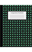 Composition Notebook: Wide Ruled - 8.5 x 11 Inches - 100 Pages - Black and Green Pattern