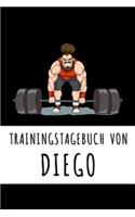Trainingstagebuch von Diego: Personalisierter Tagesplaner für dein Fitness- und Krafttraining im Fitnessstudio oder Zuhause