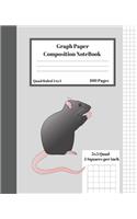 Graph Composition Notebook 5 Squares per inch 5x5 Quad Ruled 5 to 1 100 Pages: Cute Funny Mouse Gift Notepad / Grid Squared Paper Back To School Gift Notebook For Math Teens Science Adults Students Programmers note taking and f