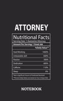 Nutritional Facts Attorney Awesome Notebook: 6x9 inches - 110 dotgrid pages - Greatest Passionate working Job Journal - Gift, Present Idea