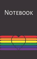 Notebook: Rainbow Notebook; Rainbow Flag; Heart Notebook; 6x9inch Notebook with 108-wide lined pages