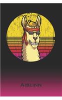 Aislinn: Llama Journal - Custom First Name Personal Writing Logbook - Letter A Classic Alpaca Old-Fashioned Nostalgic Sunset Cover - Daily Journaling for Jou
