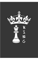 King Notebook: Lined Journal, 120 Pages, 6 x 9, Chess Journal Matte Finish