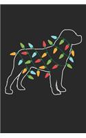 Rotweiler with Christmas Lights - Christmas Notebook - Rotweiler Diary - Dog Journal - Christmas Gift for Dog Lover