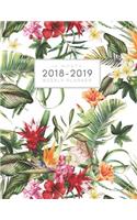 2018-2019 16 Month Weekly Planner: Colorful Tropical Leaves Daily and Monthly Academic Planner Yearly Schedule Journal Agenda (September 2018 - December 2019)