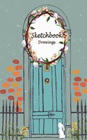 Sketchbook Drawings: Blue house, A Journal With Blank Paper For Drawing, Sketching, Doodling, Journal Writing And Notes 120 Pages 8.5" x 11"