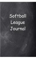 Softball League Journal Chalkboard Design